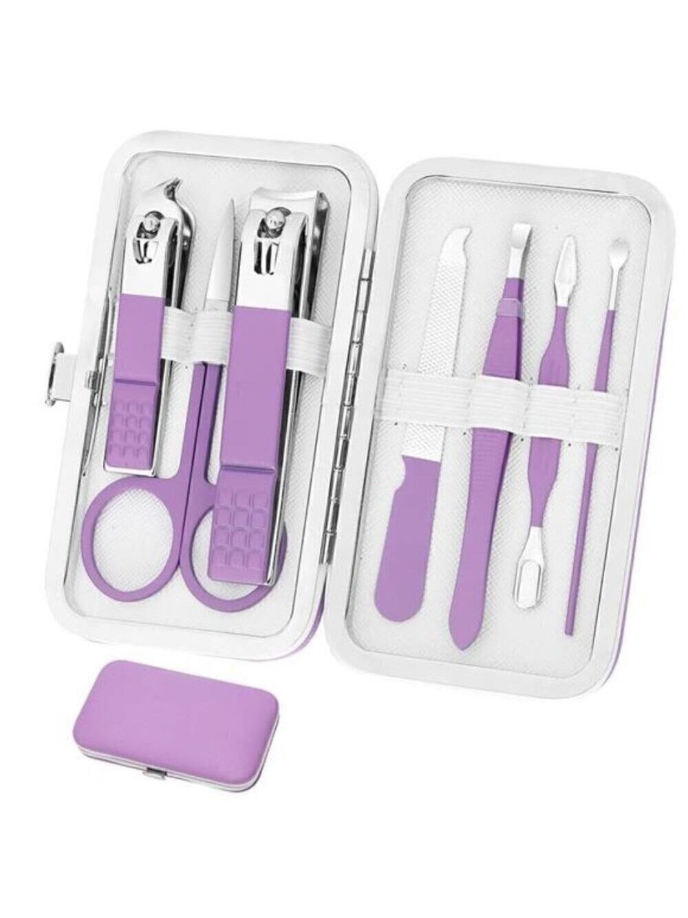Manicure Set Personal Care Nail Clipper Kit Manicure 8 n 1 Pedicure PURPLE new